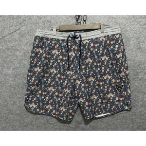 Ronin Board Shorts Mens Sz 39‎ / 40 Blue Geometric Floral Pocket Stretch